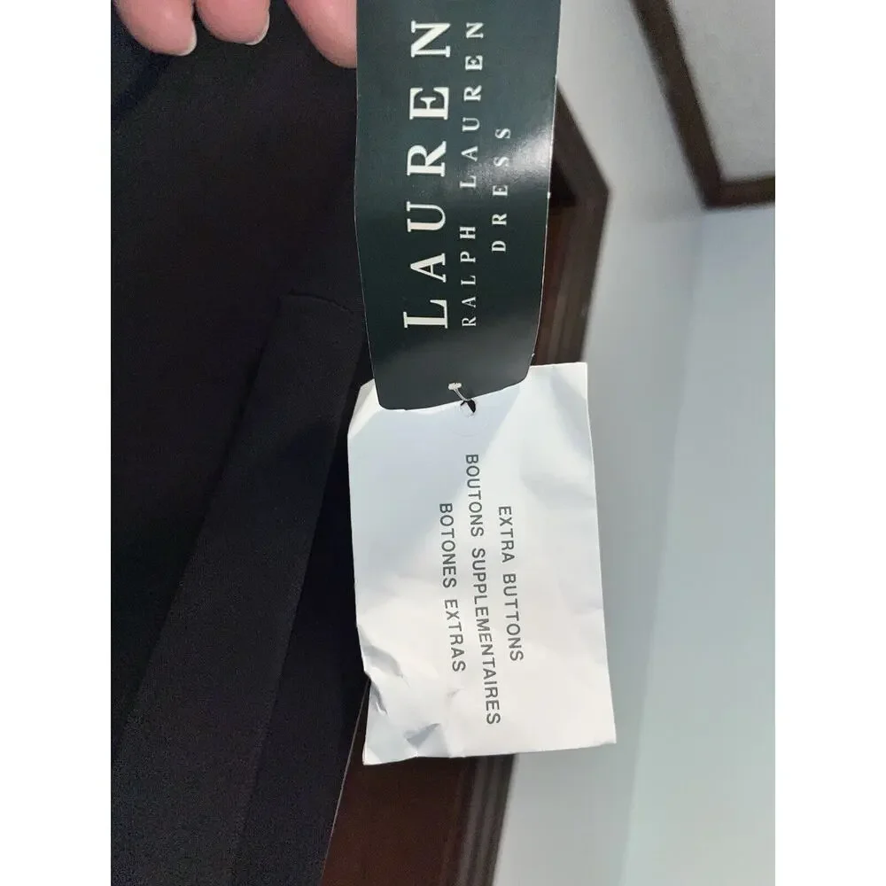 $169 NWT Lauren Ralph Lauren Size 12 Womens Maxi crepe evening Dress Back Slit - Picture 14 of 15